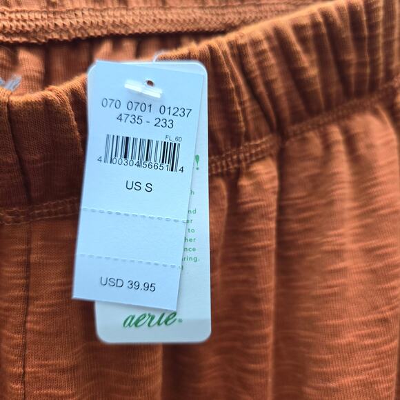 Aerie NWT Oversized Nomad Pants Pockets Elastic Waist Burnt Orange Size Small - Picture 5 of 7